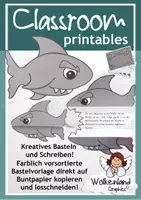 Vorschau - Arbeitsblätter - Classroom Printables Hai Fische Klappmaul Wasser Bastelvorlage Kreatives Schreiben - Deckblatt