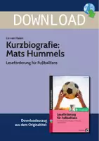Vorschau - Arbeitsblätter - Kurzbiografie: Mats Hummels - Leseförderung für Fußballfans - Deckblatt