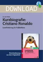 Vorschau - Arbeitsblätter - Kurzbiografie: Cristiano Ronaldo - Leseförderung für Fußballfans - Deckblatt