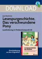 Vorschau - Stundenentwürfe - Lesespurgeschichte, Das verschwundene Pony - Leseförderung im Förderschwerpunkt GE - Deckblatt