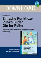 Vorschau - Arbeitsblätter - Einfache Punkt-zu-Punkt-Bilder: Die 1er Reihe - Vorübung und spielerische Aufgabe - SoPäd-Förderung - Deckblatt