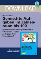 Vorschau - Arbeitsblätter - Gemischte Aufgaben im Zahlenraum bis 100 - Systematisches Übungsmaterial für Schüler mit sonderpädagogischem Förderbedarf - Deckblatt