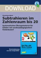 Vorschau - Arbeitsblätter - Subtrahieren im Zahlenraum bis 20 - Systematisches Übungsmaterial für Schüler mit sonderpädagogischem Förderbedarf - Deckblatt