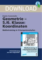 Vorschau - Arbeitsblätter - Geometrie 5./6. Klasse: Koordinaten - Mathetraining in 3 Kompetenzstufen - Deckblatt