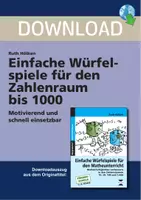 Vorschau - Arbeitsblätter - Einfache Würfelspiele für den Zahlenraum bis 1000 - Motivierend und schnell einsetzbar - Deckblatt