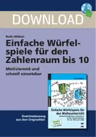 Vorschau - Arbeitsblätter - Einfache Würfelspiele für den Zahlenraum bis 10 - Motivierend und schnell einsetzbar - Deckblatt