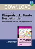 Vorschau - Arbeitsblätter - Fingerdruck: Bunte Herbstbilder - Arbeitsblätter für den Anfangsunterricht - Deckblatt