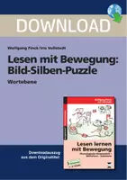 Vorschau - Fördermaterial/Inklusion - Lesen mit Bewegung: Bild-Silben-Puzzle - Wortebene - Deckblatt