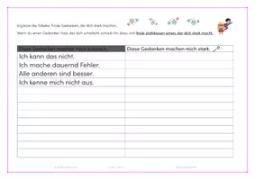 Vorschau - Arbeitsblätter - Gedanken stärken mich - Selbstwert steigern - Deckblatt
