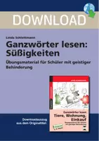 Vorschau - Stundenentwürfe - Ganzwörter lesen: Süßigkeiten - Übungsmaterial für Schüler mit geistiger Behinderung - Deckblatt