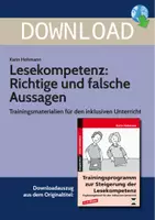 Vorschau - Stundenentwürfe - Lesekompetenz: Richtige & falsche Aussagen - Trainingsmaterialien für den inklusiven Unterricht - Deckblatt