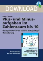 Vorschau - Arbeitsblätter - Plus- und Minusaufgaben im Zahlenraum bis 10 - Übungsmaterial für Schüler mit geistiger Behinderung - Deckblatt