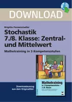Vorschau - Stundenentwürfe - Stochastik 7./8. Klasse: Zentral- und Mittelwert - Mathetraining in 3 Kompetenzstufen - Deckblatt