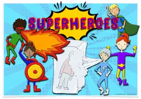 Vorschau - Unterrichtsreihen - SUPERHEROES - Themenplakat zum Thema Superhelden im Englischunterricht der Geundschule - Seite 1