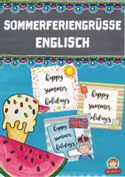 Vorschau - Anderer Materialtyp - Sommerferiengrüße: Englisch - Deckblatt