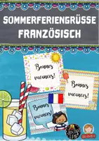 Vorschau - Anderer Materialtyp - Sommerferiengrüße: Französisch - Deckblatt