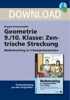 Vorschau - Arbeitsblätter - Geometrie 9./10. Klasse: Zentrische Streckung - Mathetraining in 3 Kompetenzstufen - Deckblatt