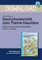 Vorschau - Stundenentwürfe - Deutschunterricht zum Thema Haustiere - Differenziert einsetzbare Arbeitsblätter für die 1.-4. Klasse - Deckblatt
