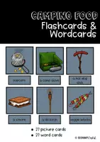 Vorschau - Stationenlernen - Camping Food Flash Cards - Deckblatt