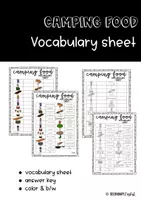 Vorschau - Arbeitsblätter - Camping Food vocabulary sheet - Deckblatt