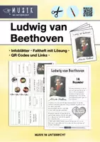 Vorschau - Arbeitsblätter - #Silvesterknaller23 MUSIK Ludwig van Beethoven kurze Biografie mit Faltheft und Lösung sowie QR-Code - Deckblatt