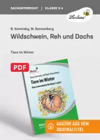 Vorschau - Unterrichtsreihen - Wildschwein, Reh und Dachs - Deckblatt