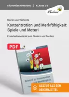 Vorschau - Unterrichtsreihen - Konzentration und Merkfähigkeit: Spiele und Materi - Deckblatt