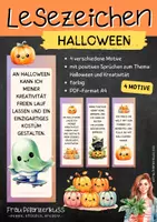 Vorschau - Mal- und Bastelvorlagen - Halloween-Zauber: Lesezeichen, die Kindern Stärke verleihen - Deckblatt