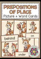 Vorschau - Bildkarten - PREPOSITIONS OF PLACE - Picture + Word Cards - Deckblatt