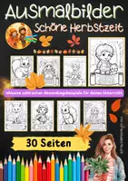Vorschau - Mal- und Bastelvorlagen - Ausmalbilder: Herbstmotive und Fakten über den Herbst | Klasse 1 bis 4 - Seite 2