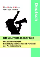 Vorschau - Klassenarbeiten - Klassenarbeit - Klausur - The Hate u Give THUG von Angie Thomas mit EHZ - Deckblatt
