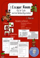 Vorschau - Arbeitsblätter - Escape Room - Weihnachten Klasse 3. Mathematik - Deckblatt