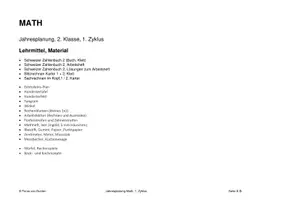 Vorschau - Lehrpläne/Lehrermaterial - Math-Jahresplanung, 2. Kl., 1. Zyklus, Schweizer LP21 - Seite 2