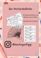 Vorschau - Arbeitsblätter - Der Wortartenfächer - zum Üben der Wortarten - Deckblatt