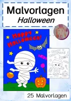 Vorschau - Mal- und Bastelvorlagen - Ausmalbilder: Halloween - Deckblatt