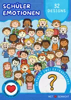 Vorschau - selbst erstellte Cliparts/Grafiken - Schüler Emotionen | 32er-Set | Farbige Schüler Clipart - Deckblatt