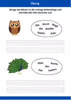 Vorschau - Arbeitsblätter - Schüttelsätze- Sätze schreiben - Thema "Tiere" - 2. Klasse - DaZ / Deutsch - Seite 3