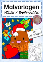 Vorschau - Mal- und Bastelvorlagen - Malvorlagen Winter Weihnachten - Deckblatt