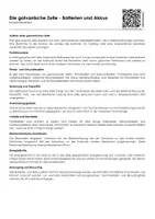 Vorschau - Arbeitsblätter - Die galvanische Zelle - Batterien und Akkus (Infotext und Übungen) - Deckblatt