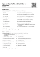Vorschau - Arbeitsblätter - Eigenschaften, Vorteil und Nachteile von Kunststoffen (Infotext und Übungen) - Seite 1