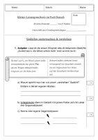 Vorschau - Test - Deutschprobe Gedichte untersuchen und verstehen - Deckblatt