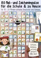 Vorschau - Mal- und Bastelvorlagen - 80 Mal- und Zeichenimpulse + Vertretungsstunden / Malimpulse / Malen - Deckblatt