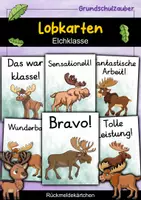 Vorschau - Bildkarten - Lobkärtchen für die Elchklasse - Lobkarten Elch - Deckblatt