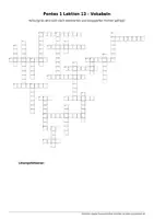 Vorschau - Spiele - Kreuzworträtsel zu Pontes 1 Lektion 13 (Vokabeln) - Deckblatt