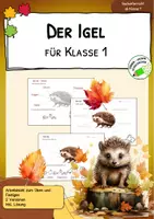 Vorschau - Arbeitsblätter - Igel - Arbeitsblatt für Klasse 1 - Deckblatt