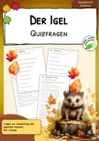 Vorschau - Arbeitsblätter - Igel - Quizfragen zum Leben des Igels - Deckblatt