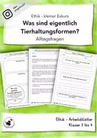 Vorschau - Arbeitsblätter - Ethik - Was sind eigentlich Tierhaltungsformen - Deckblatt