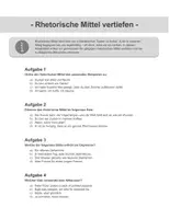 Vorschau - Arbeitsblätter - Rhetorische Mittel vertiefen - Deckblatt
