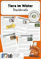 Vorschau - Text - Tiere im Winter - Steckbriefe - Deckblatt