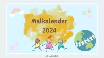 Vorschau - Arbeitsblätter - Weltkindertag | Malkalender 2024| Jahreskalender zum Selbergestalten 🗓️🎨🖍️ - Deckblatt